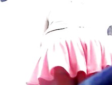 Pink Skirt Thongs And A Nice Sexy Ass Over Here