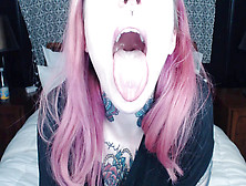 Pink Haired Chick Holds Facehole Wide Open For You ;)