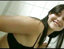 German Lady Romping In The Rest Room With Facial