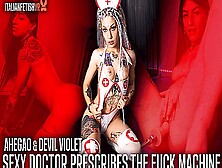 Devil Violet In Sexy Doctor Prescribes The Fuck Machine