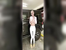 Shaved Tattooed Doxy Squirting In Public Parking