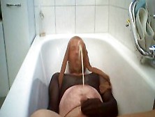 Nylon Encasement Piss In Bathroom
