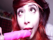 Look How I Blow The Dildo With My Ravishing Face