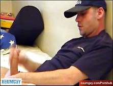 The Str8 Delivery Guy Gets Wanked His Very Huge Cock In Spite Of