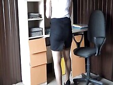 Secretary At Work Teases Ass
