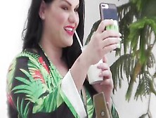 Curvaceous Beauty Angelina Castro Gags While Blowing A Throbbing Penis!