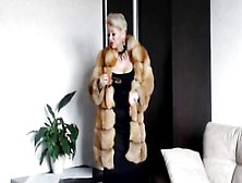 Hot Babe Russian Mom Bimbo Into A Fur Coat And