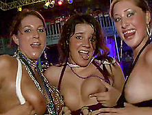 A Few Slutty Chicks Show Their Tits And Butts In A Club