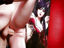 Lol Ahri With Cat Ears Getting Her Tight Pussy Pounded