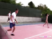 Cutie Fucked By Two Tennis Players
