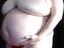 Pregnant Bbw Shows Off Massive Boobs And Belly