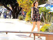 Young Girl Public Masturbation By The Fountain