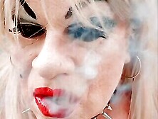 Smoking Tranny Chav Red Lipstick