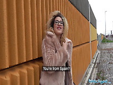 Public Agent Spanish Shaven Snatch Boned Outdoors In Public
