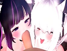 [Nimoji] Anon & Maya Double Blowjob (Uncensored)