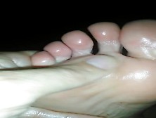 Candid Latina Soles Foot Massage With Lotion Shiny Soles