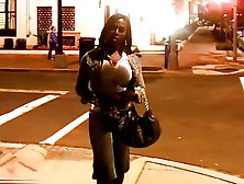 Ebony Shemale Walks The Streets Before A Solo Masturbation Session