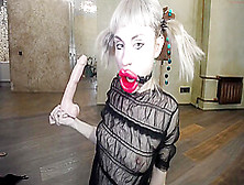 Pighole Red Lips Mouth Blowjob Blonde Pigtails Deepthroat
