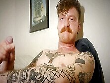 Hot Tattoed Redhead Daddy Jerks Off And Uses Fleshligt
