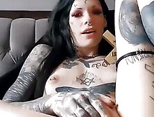 Incredible Gothic Tranny Fucks Her Ass In Front Of Bf