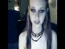 Goth Chick Liz Dildos Her Snatch