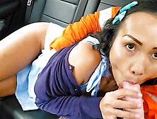 Car Bj In Public By Busty Oriental Milf Who Likes Swallowing A Humongous Rod