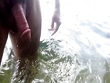 Naked Man With Big Cock In The Lake