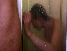 Cute Blonde Cheated On Her Bf In The Shower With Housemate!!. Two