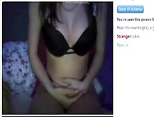Omegle Girl With Perfect Tits Shows Off Body