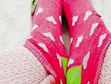 Hips,  Boobs,  Ass,  Vagina,  And Toes Pose With Adorable Socks On!