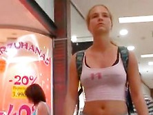 Blonde Tourist In Cute Shorts Was Filmed On The Spy Camera