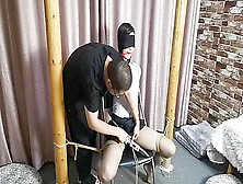Cute Asian Hogtied,  Chair Tied And Drooling