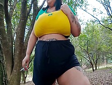 Curvy Mexican Bbw Enjoys Solo Play With Her Dildo In The Park