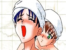 Lesbian Hentai Licking Pussy In The Bathroom