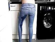 Peeing Desperation Inside The Kitchen,  Soak Jeans Makes Me Squirt By Bpop126