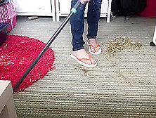 Vacuuming And Sweeping Room