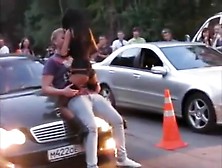Lucky Guy Gets A Sexy Lap Dance In The Street