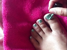 Amateur Sexy Foot Pedicure And Massage Teal