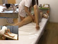 Japanese Masseuse Opens Up For Client To Stroke Pu