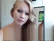 Cute Blonde Coed Babe Masturbating