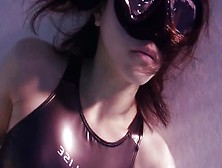 Asian Scuba Diving In Pool Breathing Bubbles Breath Hold Nice Lips Part 1