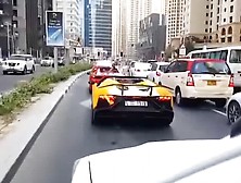 Lambo On Fire In Dubai