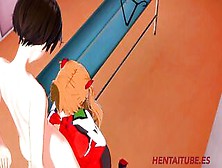 Evangelion Anime - Asuka Hand Job & Oral Sex To Shinji