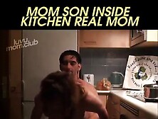 Mom Son Inside Kitchen,  Real Mom