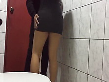 Brunette With Hot Body Fucked In Restroom