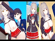 [Hentai Game Koikatsu!] Big Tits Beautiful Schoolgirl “Azusa” Is Rubbed With Her Boobs.  And Sex.