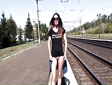My Gf Walks Without Panties At The Train Station