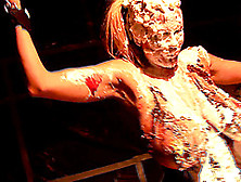 Kelly Madison Covered In Cake While Masturbating With Her Hands