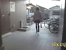 Girl On The Bike Gets Out Of Her Panty