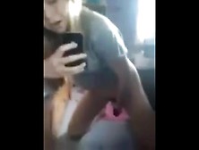 Hot British Teen Bate In Mirror With Brush On Iphone